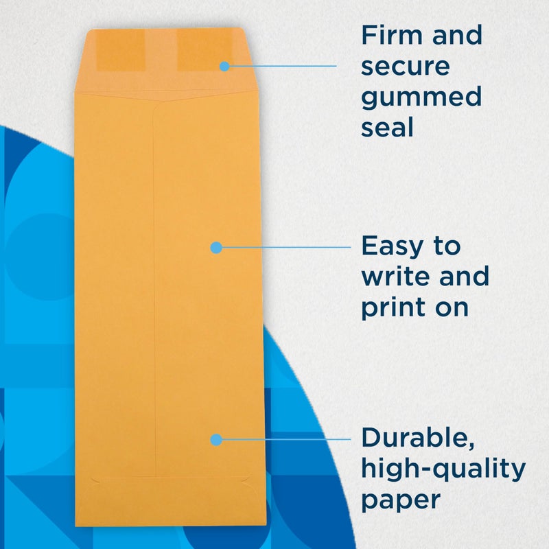 Guardian #10 Paper Shipping Policy Envelopes with Gummed Flaps, Pack of 500 Blank Envelopes for Documents, Statements, Legal Papers, Reports, Invoices, and More, 4 â…› Inches x 9 Â½ Inches, Brown - Image 5